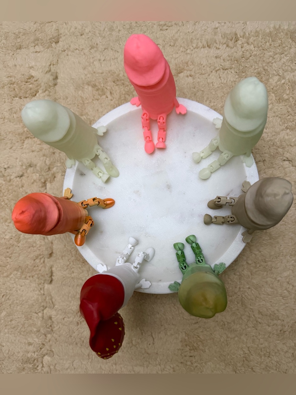 Poseable Penis Figure 3D Printed | Articulated Desk Buddy | Color Choice - Picture 2 of 9